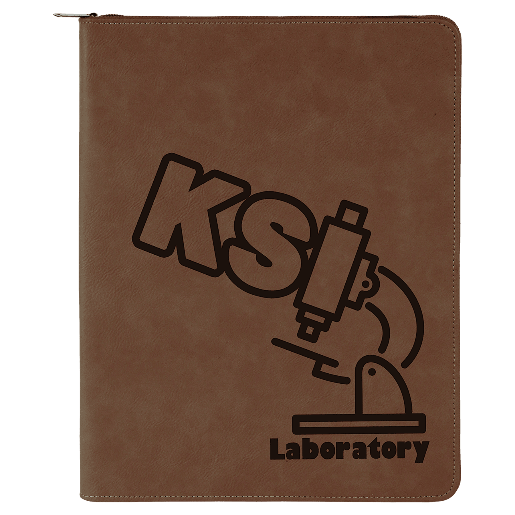 9 1/2" X 12" Zipper Laserable Leatherette Portfolio With Notepad