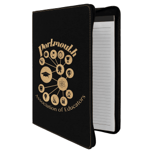 9 1/2" X 12" Zipper Laserable Leatherette Portfolio With Notepad