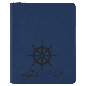9 1/2" X 12" Zipper Laserable Leatherette Portfolio With Notepad