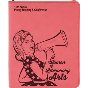 9 1/2" X 12" Zipper Laserable Leatherette Portfolio With Notepad