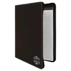 9 1/2" X 12" Zipper Laserable Leatherette Portfolio With Notepad