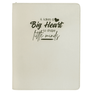 9 1/2" X 12" Zipper Laserable Leatherette Portfolio With Notepad