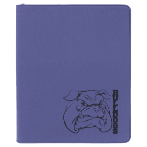 9 1/2" X 12" Zipper Laserable Leatherette Portfolio With Notepad