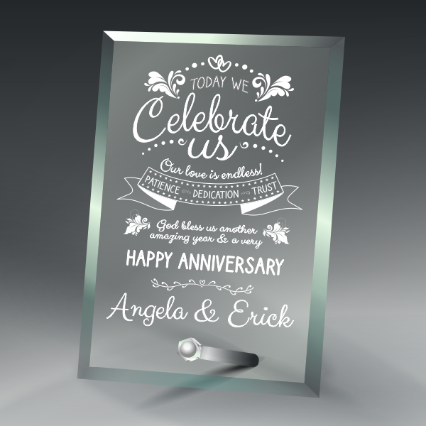 Economy Jade Glass Standing Plaque