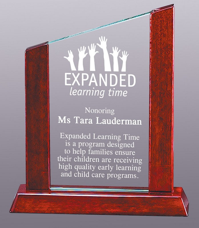 Glass Peak On Rosewood Base 7¼" X 9"