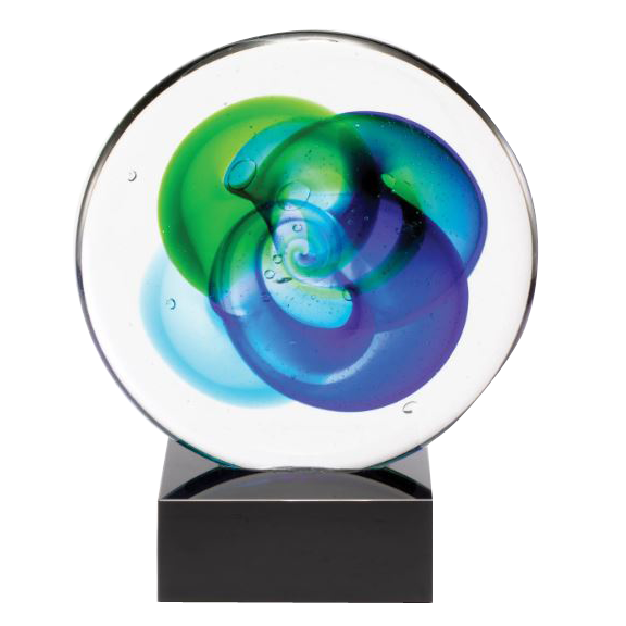 8" Round Art Glass Award
