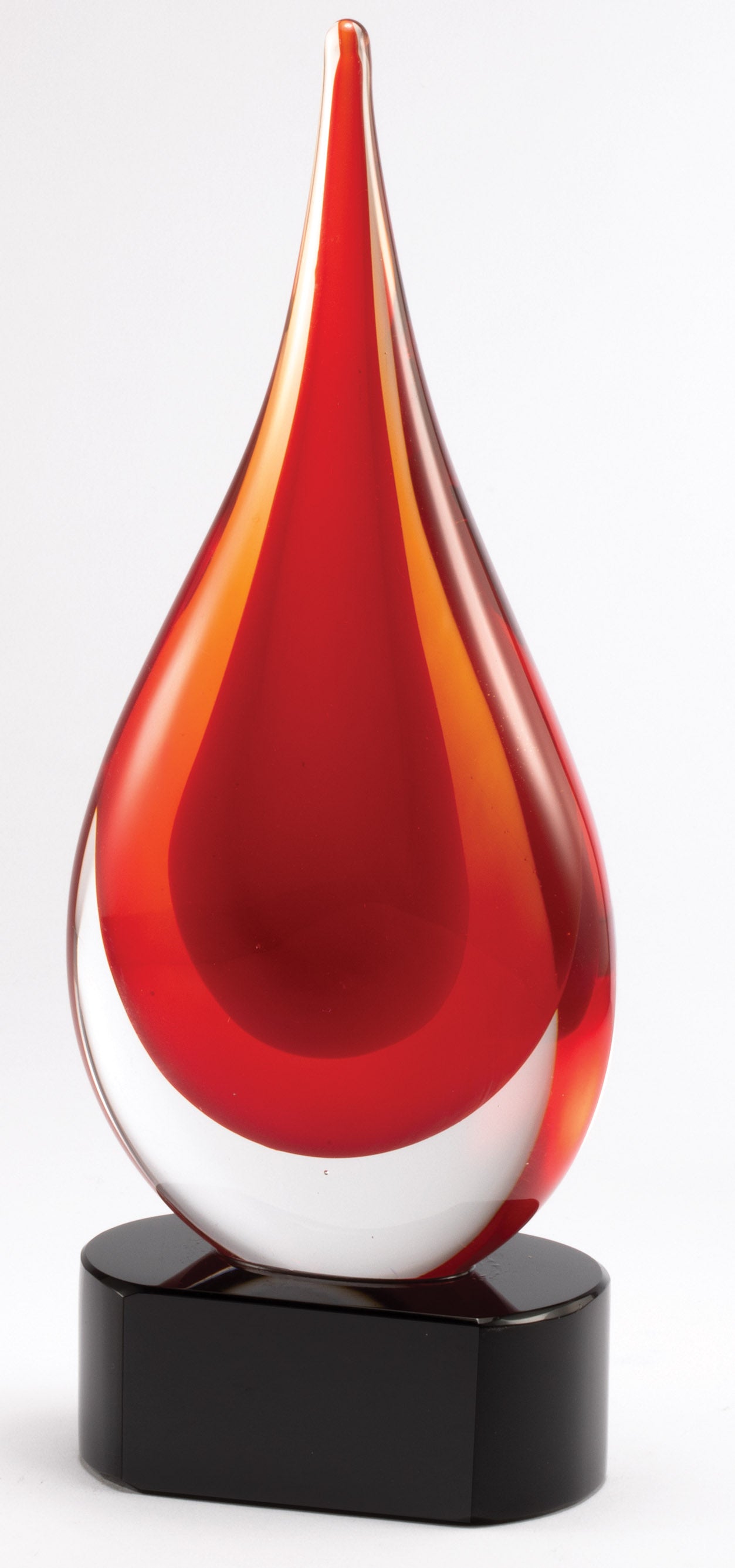 10.25 Red Teardrop Art Glass