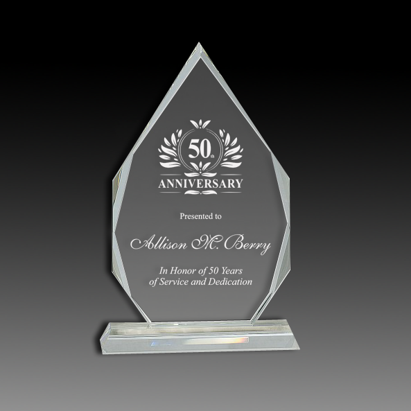 Crystal Diamond On Clear Pedestal Base