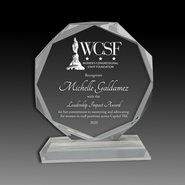 Clear Crystal Octagon On Clear Pedestal Base