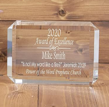 Clear Rectangle Crystal Paperweight