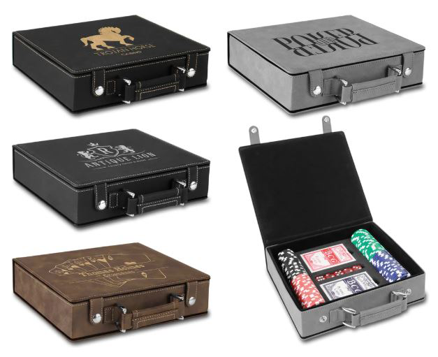 Laserable Leatherette 100 Chip Poker Set