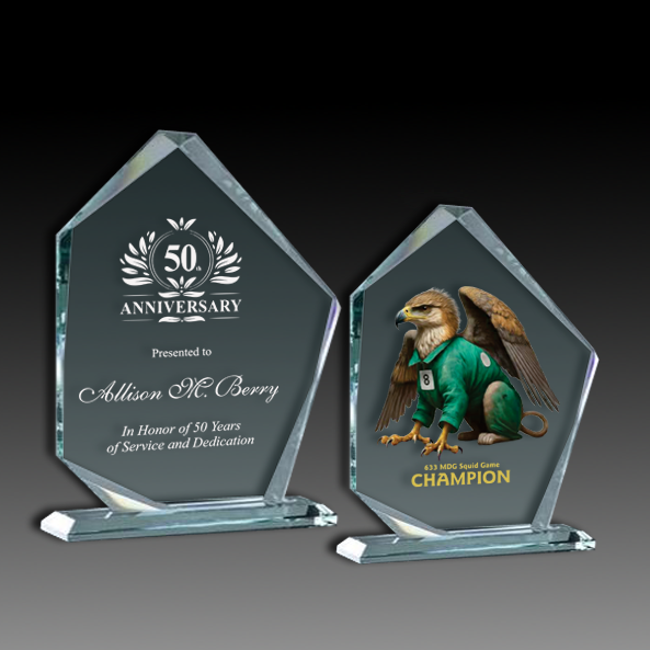 Jade Crystal Slanted Pentagon