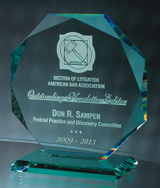 Jade Glass Multi-Faceted Octagon