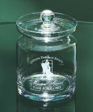 Aladdin 5.5" Mouth Blown Lead Free Crystal Biscuit or Candy Jar