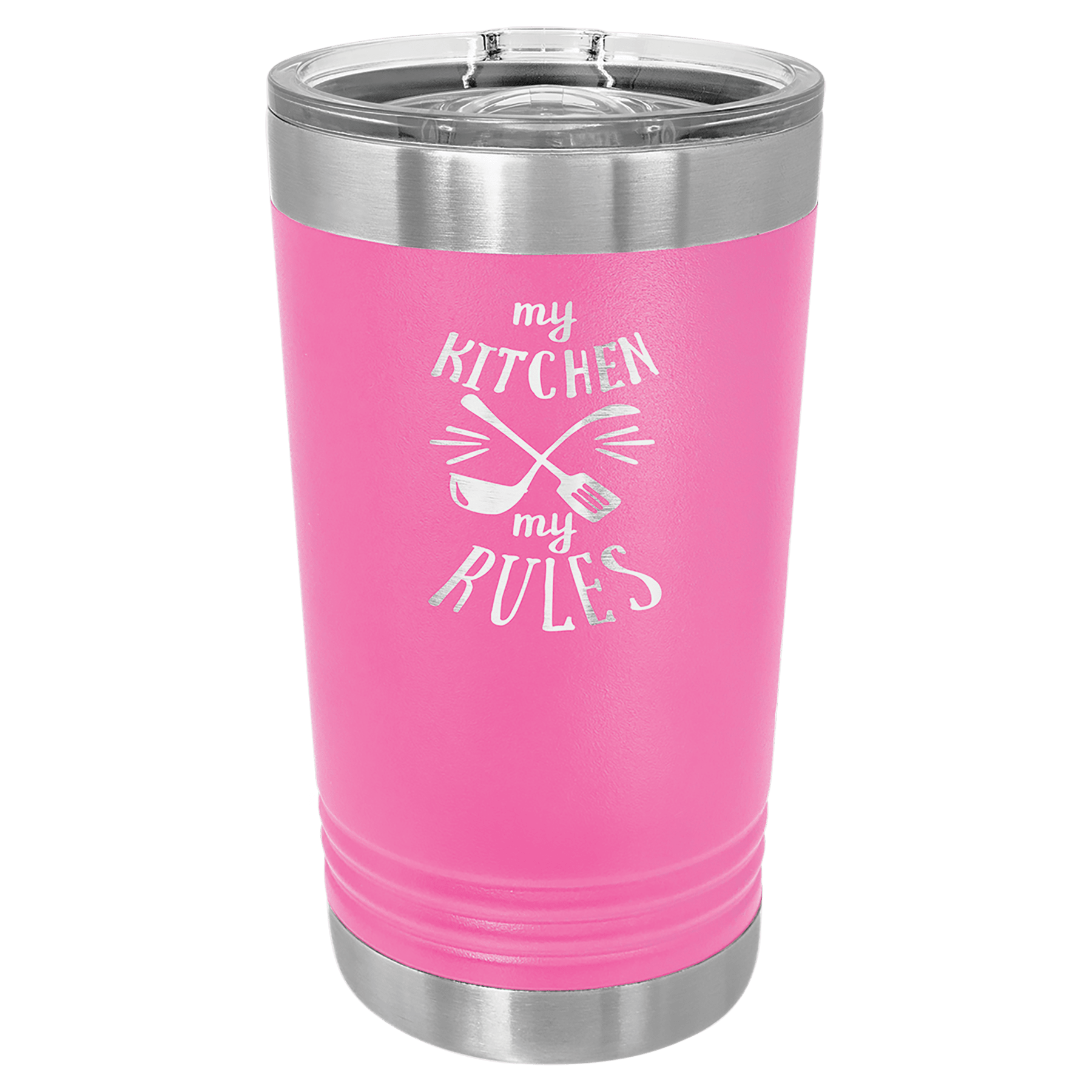 16 Oz. Stainless Steel Pint With Slider Lid