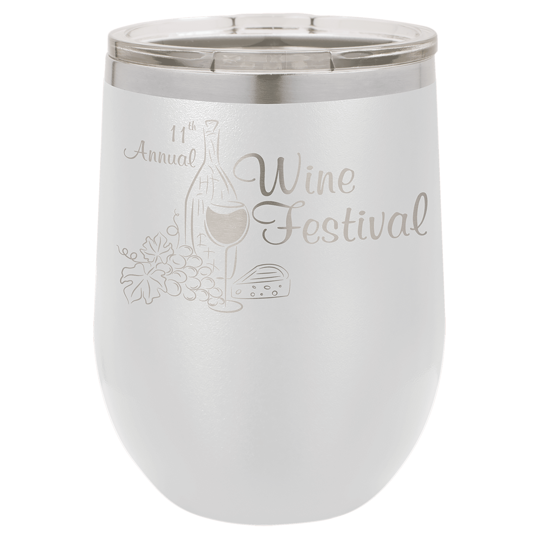 12 Oz. Stainless Steel Vacuum Insulated Stemless Wine Tumbler With Lid