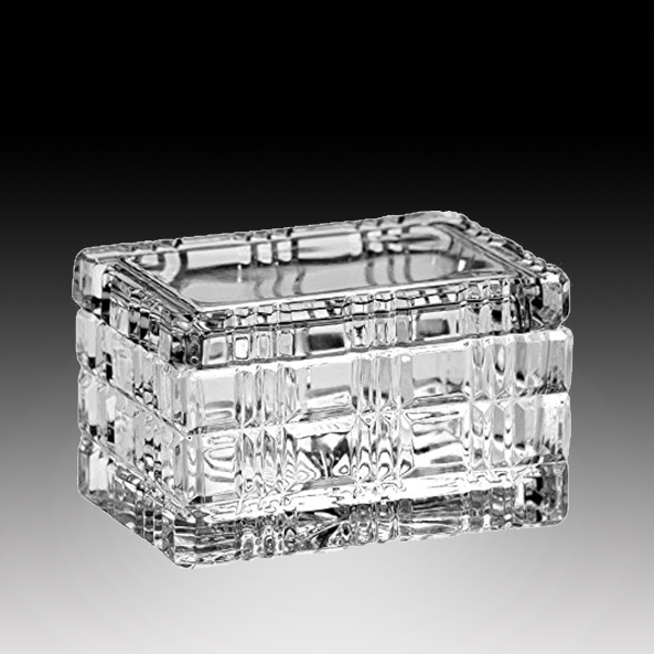 5"X3.5"X3 Cut Crystal Rectangular Box With Lid