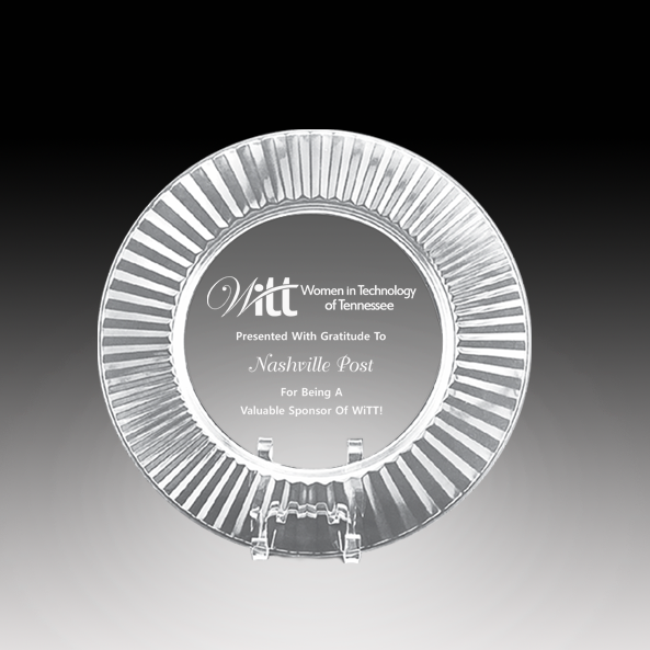 Clear Glass Tray With Fluted Rim