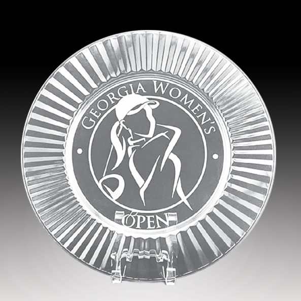 Clear Glass Tray With Fluted Rim