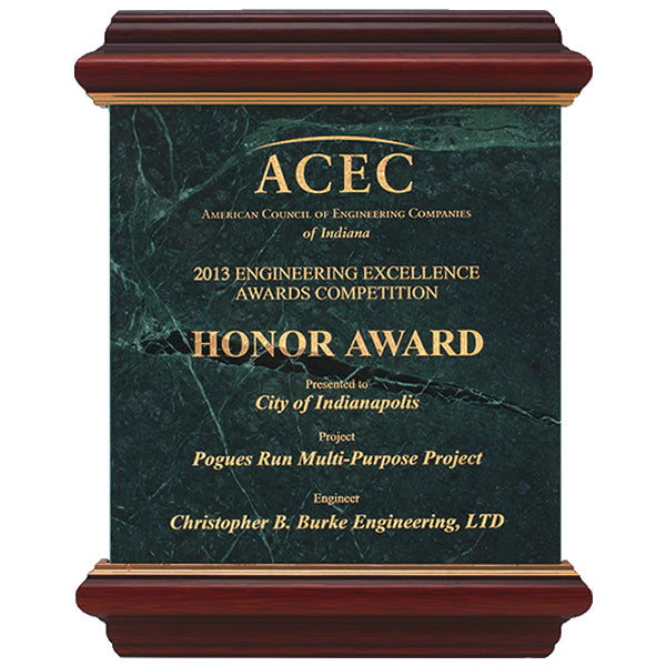 Mahogany Wood And Marble Panel