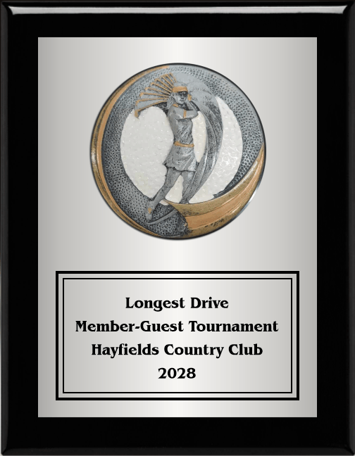 7"X9" Plaque With Full Plate And Golf Swing Plaque Mount
