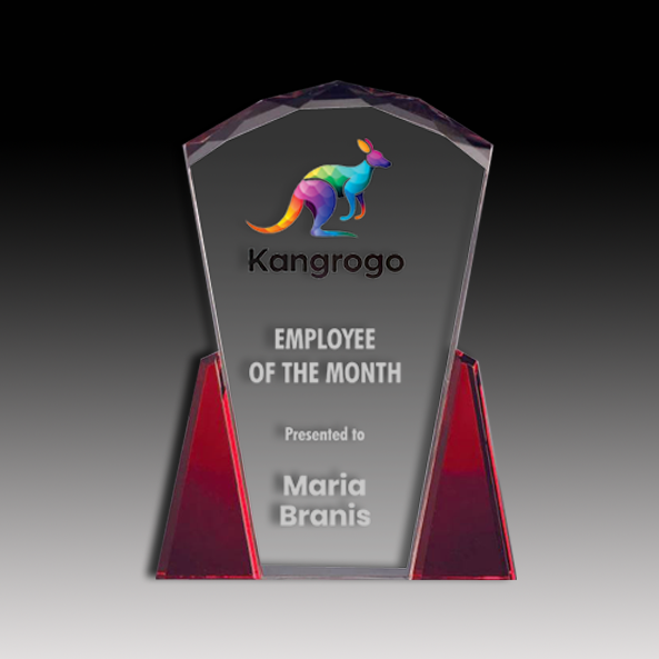 Super Thick Optically Clear Crystal with Faceted Top and Angled Accents