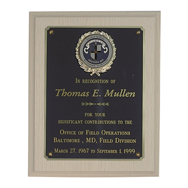 Simulated Walnut Plaque With Custom Insert