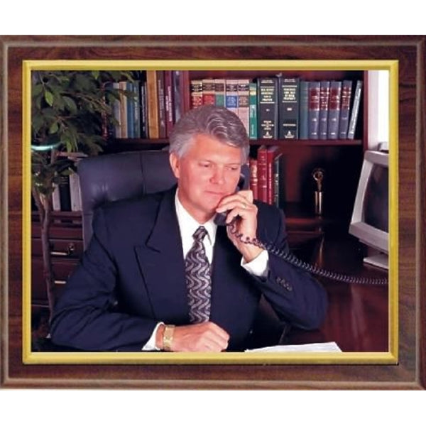 Simulated Plaque With Gold Slide-In Frame For Photo/Certificate