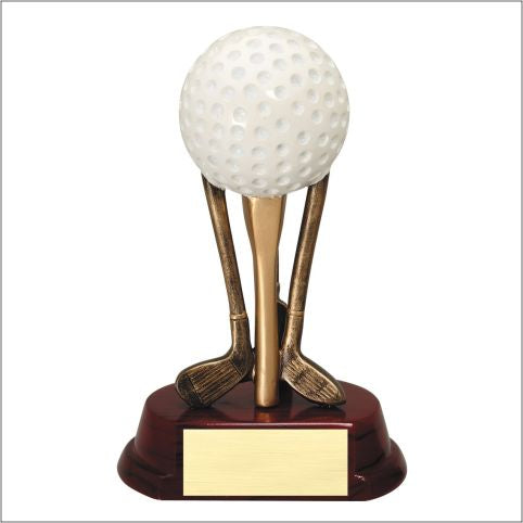 Golf Ball On Clubs Resin Award