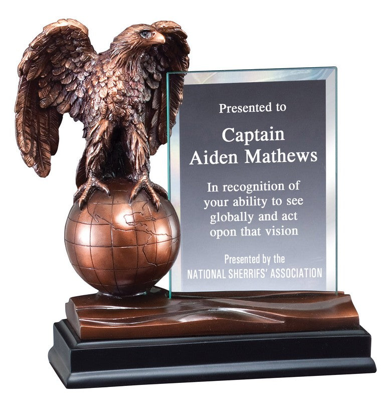 Eagle On Globe With Glass