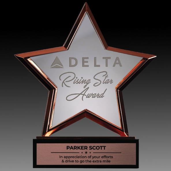 Standing Metal Star with Crystal