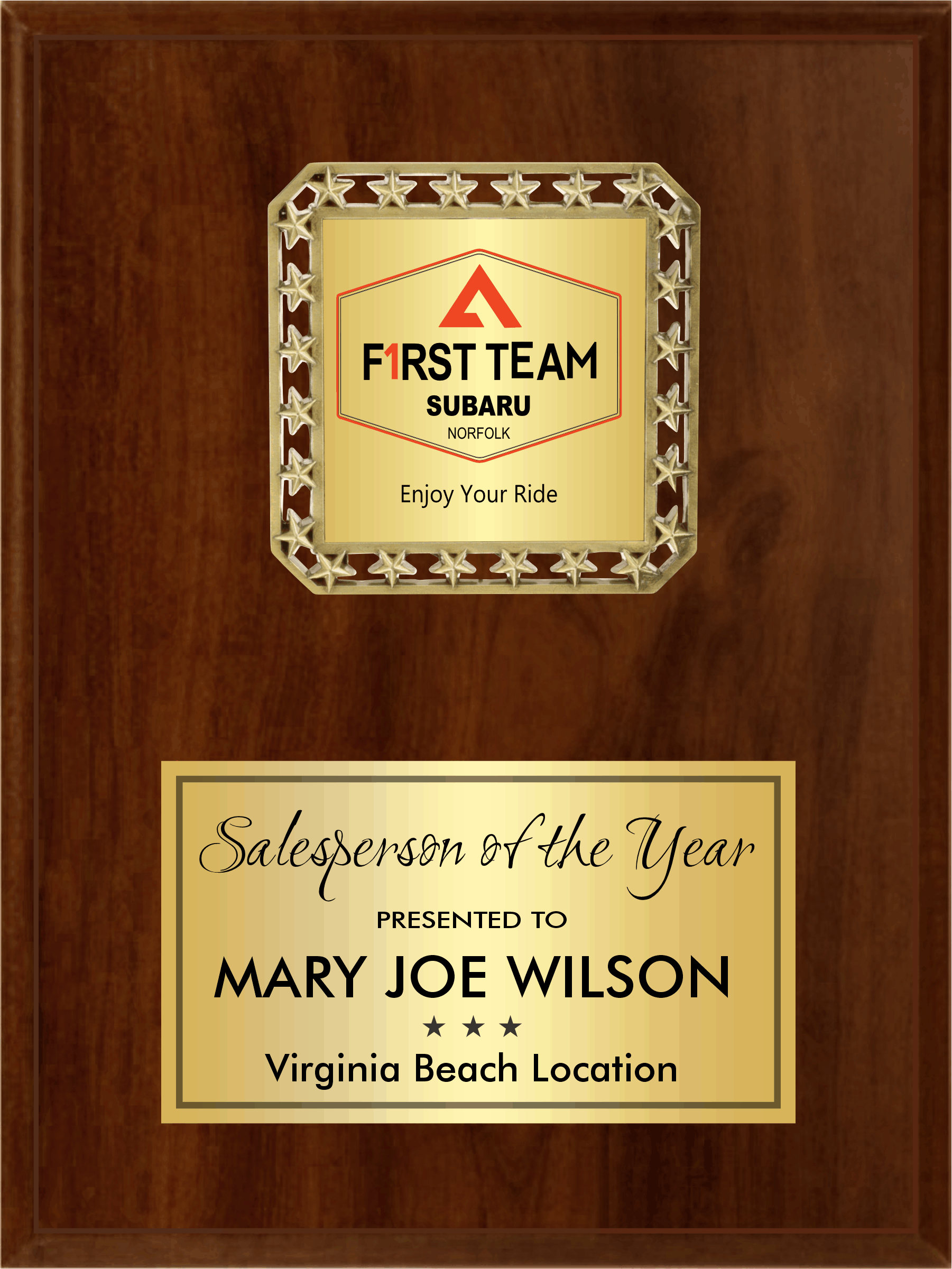 Square Star Medallion Plaque