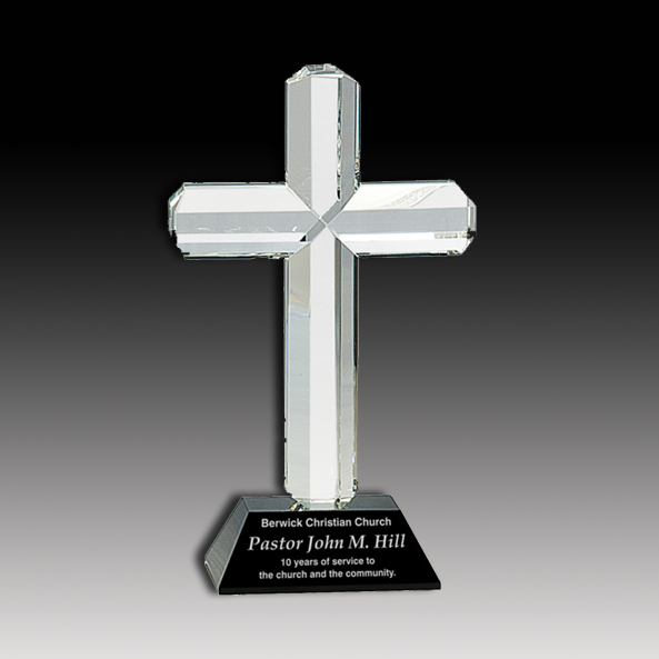 Clear Crystal Cross On Base