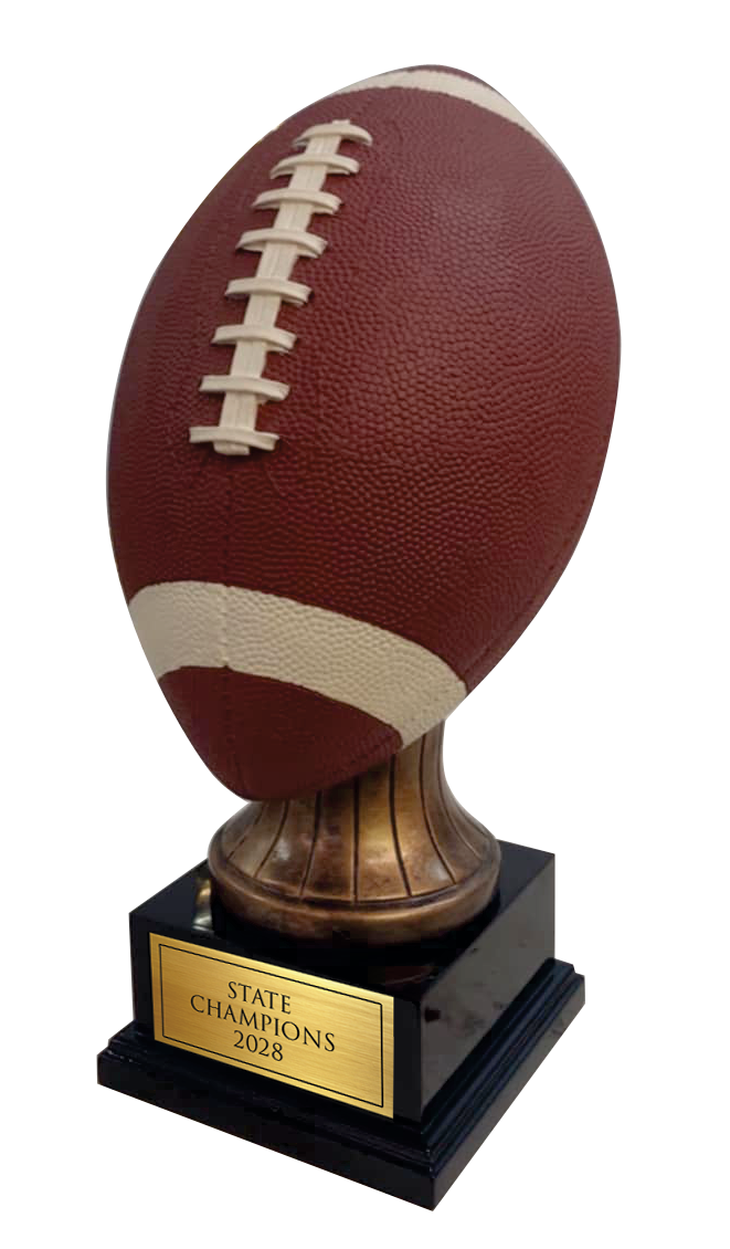 LIFE SIZED FULL COLOR FOOTBALL ON BLACK BASE
