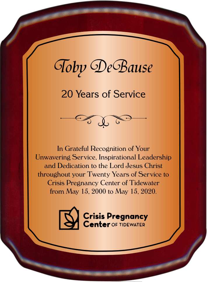 CLIPPED CORNER WITH ENGRAVED PLATE