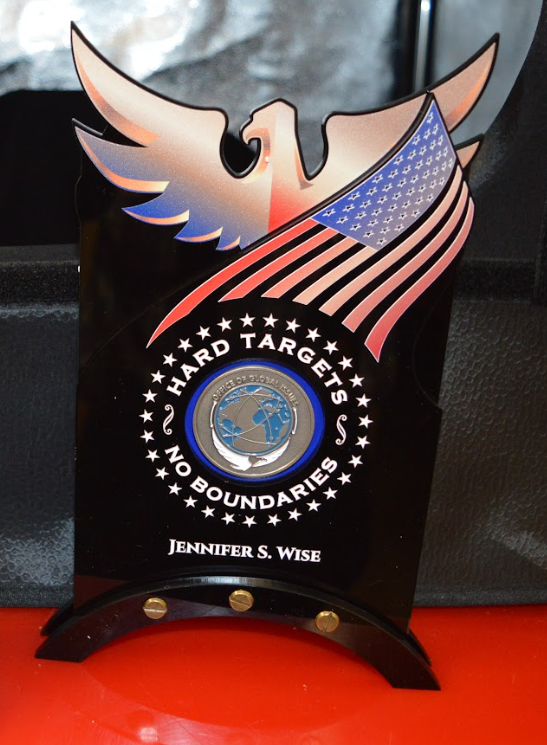 Acrylic Coin Display With Eagle Flag Design