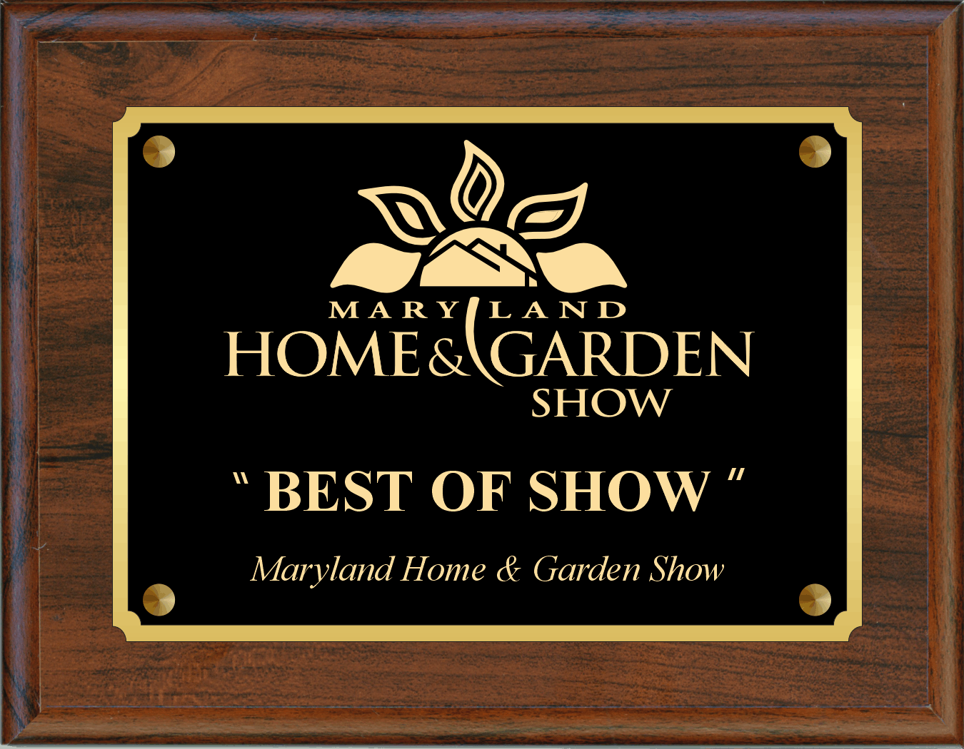 Standard Simulated Walnut Plaque With Full Sized Engraving Plate