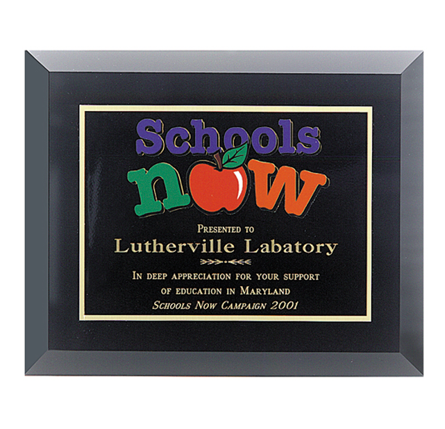 Glass Black Plaque