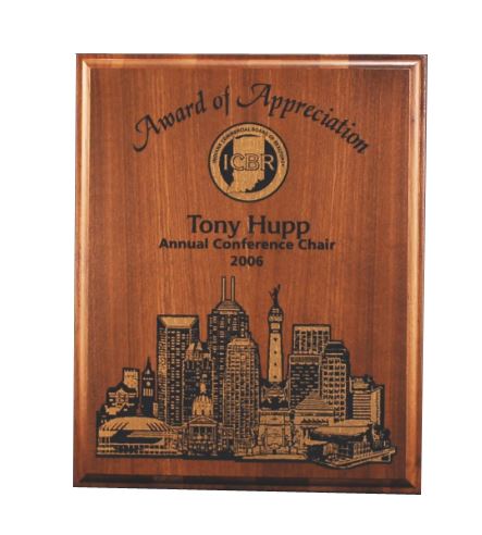 Walnut Plaque With Foil Highlights