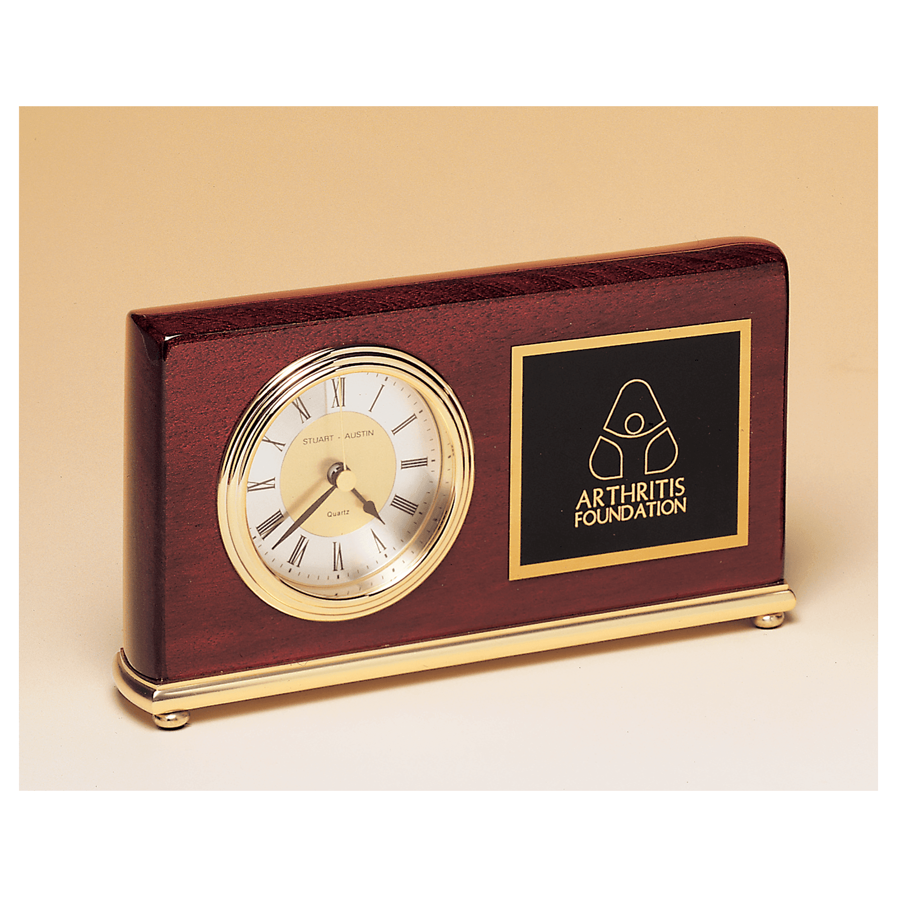 Lacquer Finished Desk Clock, 4" x 7"
