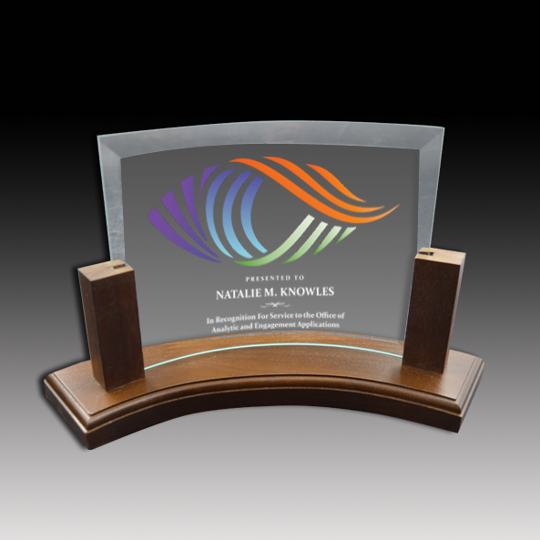 Crescent In Walnut Base