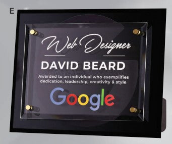 Black Glass Plaque - Raised Glass