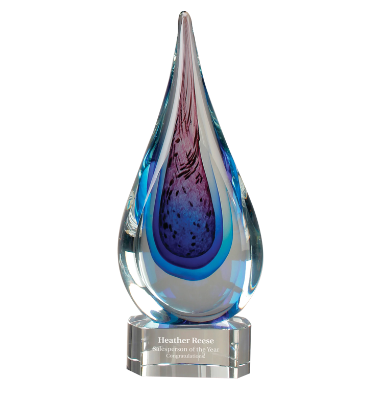 Blue Water Glass Art