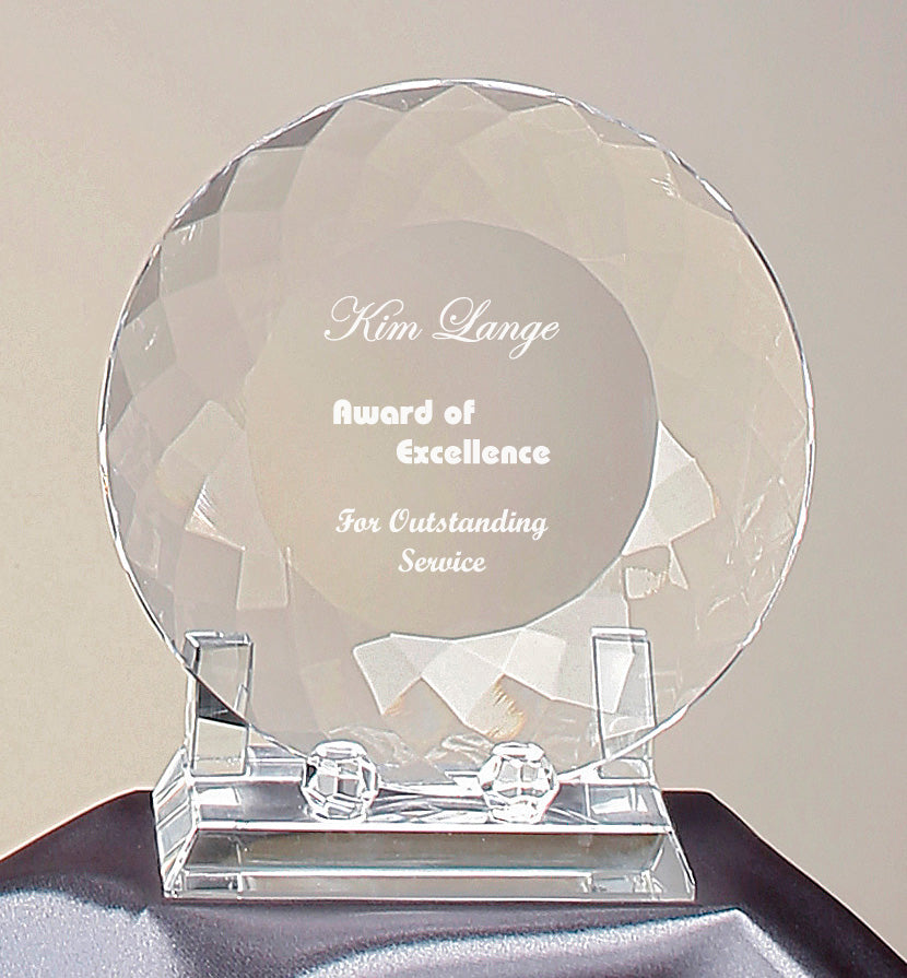 Clear Crystal Plate With Faceted Border