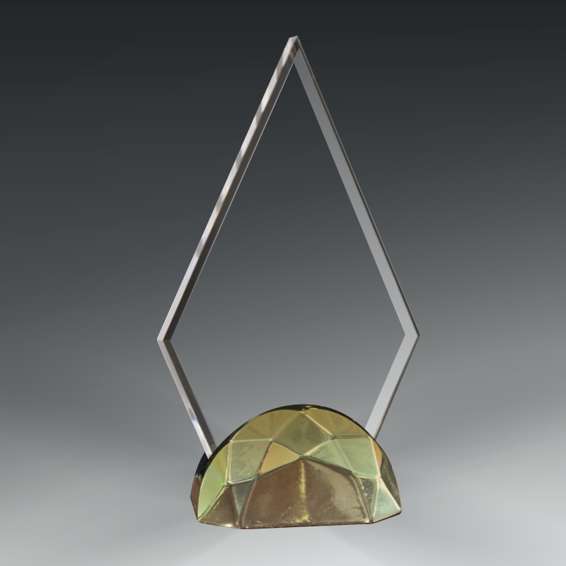 Acrylic Triangle in Metal Base