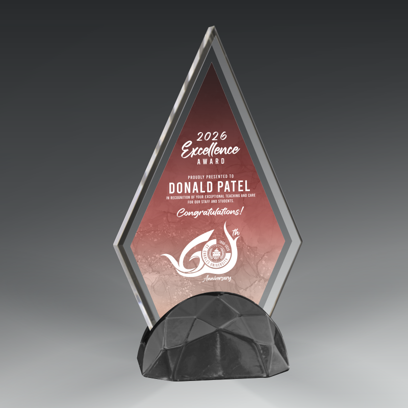 Acrylic Triangle in Metal Base