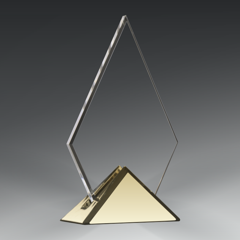 Acrylic Triangle in Metal Base