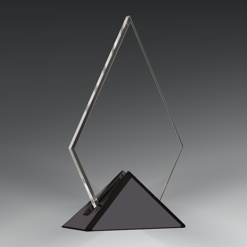 Acrylic Triangle in Metal Base
