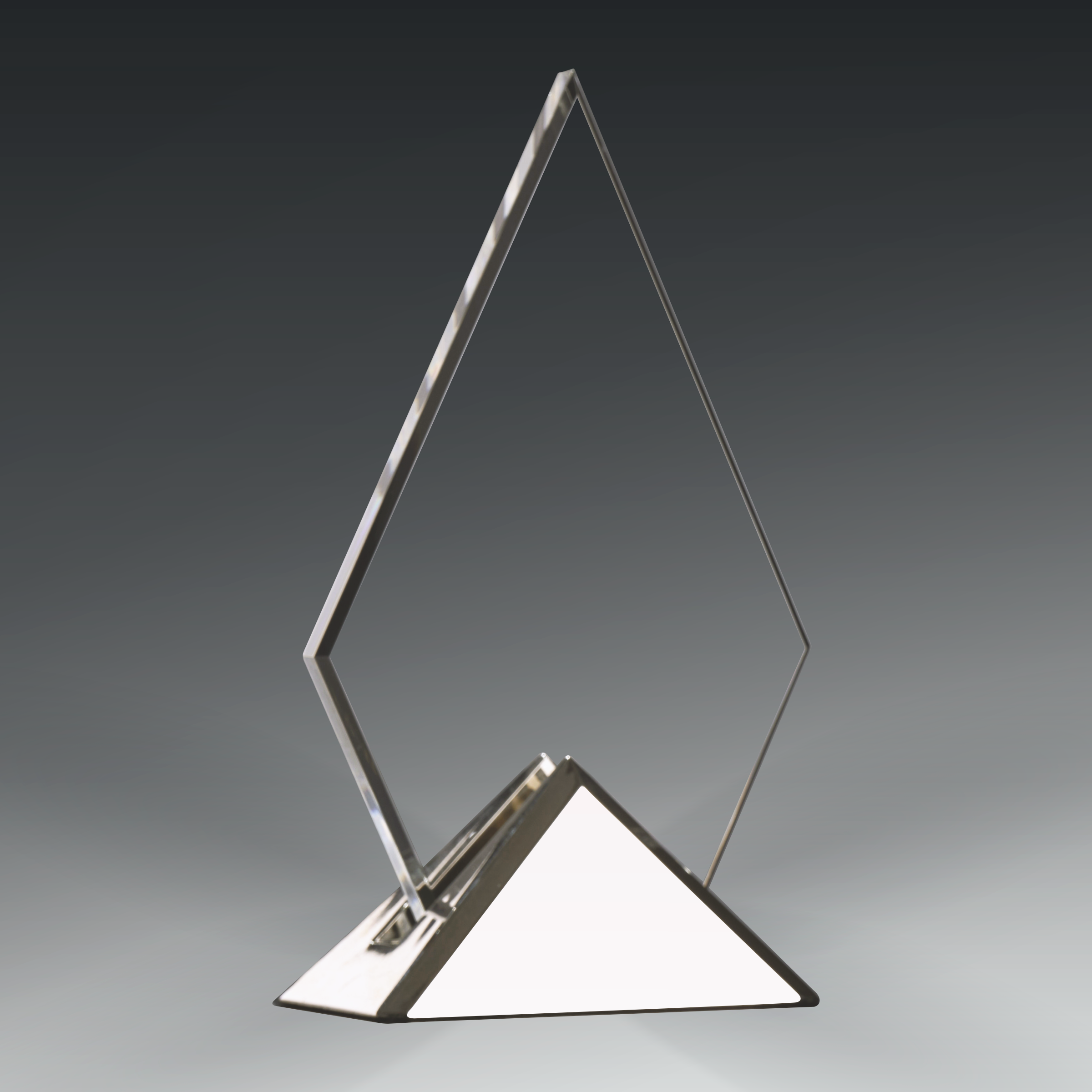 Acrylic Triangle in Metal Base