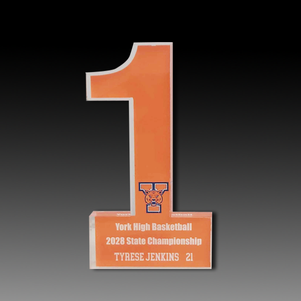 #1 Shaped Freestanding Acrylic 4.5"X8"